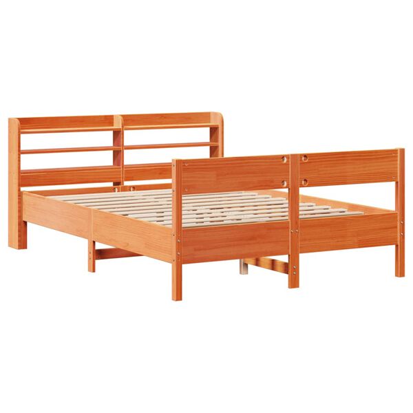 vidaXL Letto senza Materasso Marrone Cera 140x190 cm in Legno di Pino