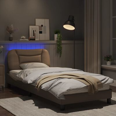 vidaXL Giroletto con Luci LED Cappuccino 80x200 cm in Similpelle