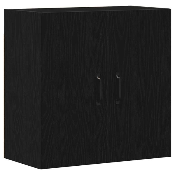 vidaXL Mobiletto da Parete Rovere Nero 60x31x60 cm in Legno Massello