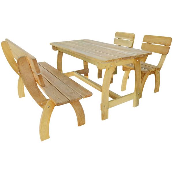 vidaXL Set da Pranzo per Esterni 4 pz in Legno di Pino Impregnato