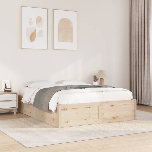vidaXL Letto senza Materasso 150x200 cm in Legno Massello di Pino