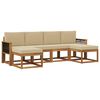 vidaXL Set di divani da esterno 6 pz Naturale e Beige Poliestere