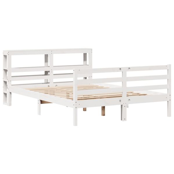 vidaXL Letto senza Materasso Bianco 160x200 cm Legno Massello di Pino