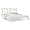 vidaXL Giroletto Bianco in Legno Massello 180x200 cm Super King