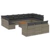vidaXL Set Divani da Giardino 14pz con Cuscini in Polyrattan Grigio