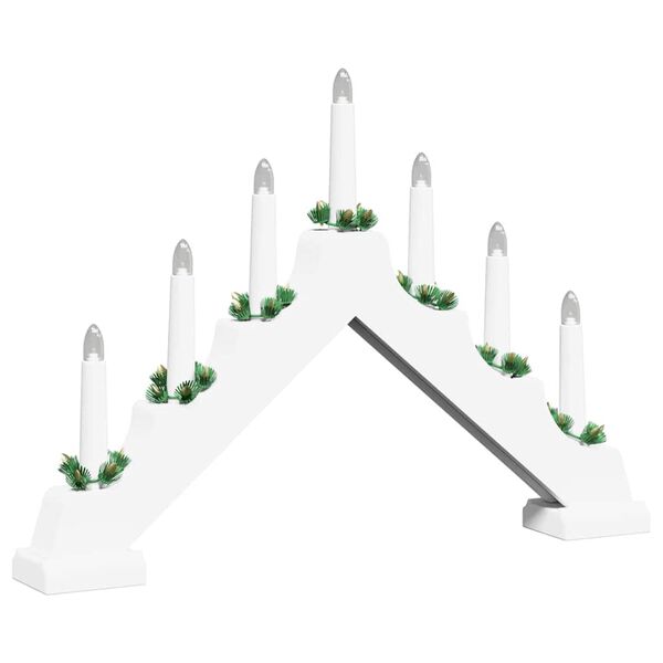 vidaXL Ponte con Candele di Natale con 7 LED Bianco 39.5 x 5 x 29 cm