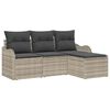 vidaXL Set Divano da Giardino 4 pz Grigio chiaro polyrattan