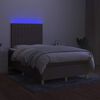 vidaXL Letto a Molle con Materasso e LED Tortora 120x190 cm in Tessuto