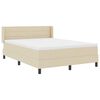vidaXL Letto a molle con materasso Crema 190 x 140 cm Tessuto
