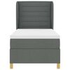 vidaXL Letto con molle e materasso Grigio Scuro 90x190 cm Tessuto