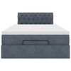 vidaXL Pouf Letto con Materasso Grigio Scuro 120x190 cm Velluto