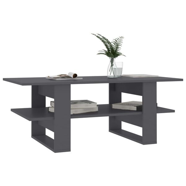 vidaXL Tavolino da Salotto Grigio 110x55x42 cm in Legno Multistrato