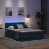 vidaXL Letto con contenitore e LED Blu Scuro 140 x 190 cm Velluto