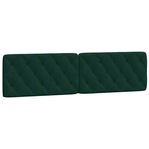 vidaXL Cuscino Testiera Verde Scuro 200 cm in Velluto