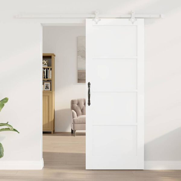 vidaXL Porta scorrevole Bianco 78 x 202 cm Pino massello