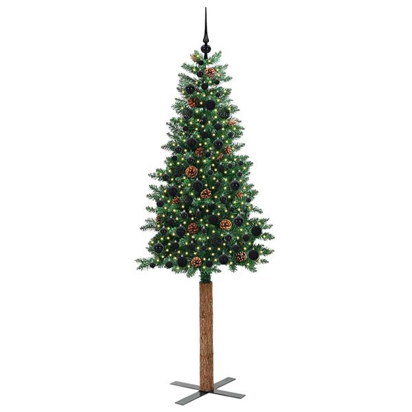 vidaXL Albero di Natale snodato con 300 LED con supporto Verde 210 cm