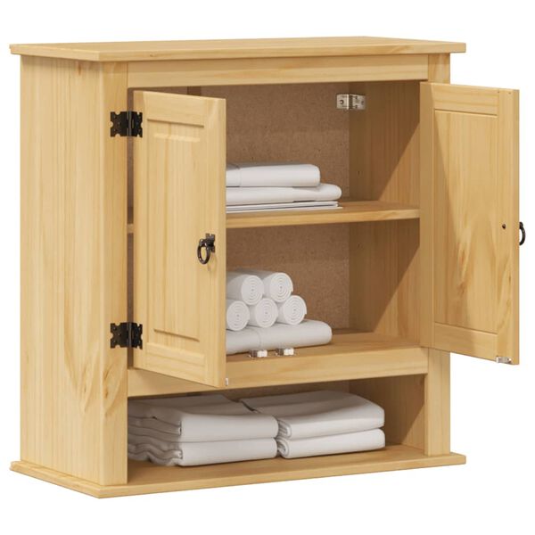 vidaXL Mobile Bagno a Parete Corona 70x33x71,5cm Legno Massello Pino