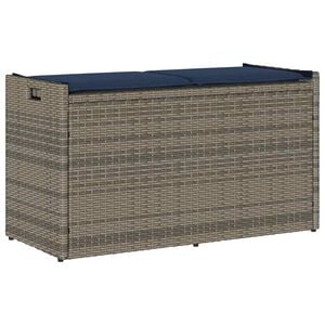 vidaXL Cassapanca da Esterno con Cuscino Grigia 100 cm in Polyrattan