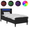 vidaXL Struttura del letto con strisce LED Nero 90 x 190 cm Similpelle