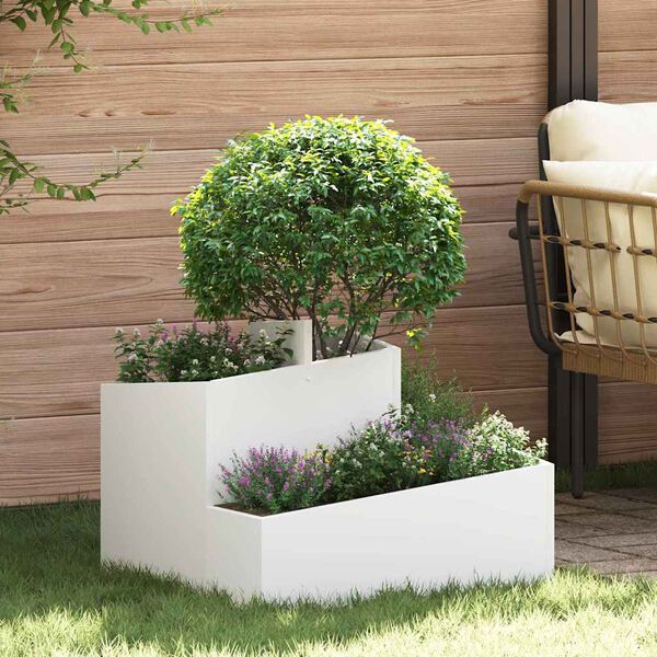 vidaXL Vaso da giardino Bianco 60 x 60 x 50 cm
