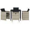 vidaXL Set da Pranzo per Giardino 5 pcs Grigio chiaro polyrattan