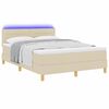 vidaXL Letto a Sorgente LED con strisce LED Crema 140 x 190 cm Tessuto