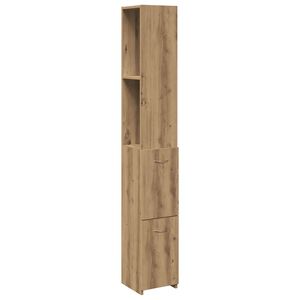 vidaXL Armadietto Bagno Rovere 25x25x170 cm Legno Multistrato