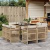 vidaXL Set da Pranzo da Giardino 9 pz con Cuscini Beige in Polyrattan