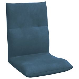 vidaXL Sedia a pavimento regolabile Blu Velluto