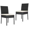 vidaXL Set da Pranzo da Giardino 3 pz in Polyrattan Nero