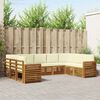 vidaXL Set divano sezionale con cuscino 9 pcs Naturale e Crema
