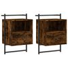 vidaXL Comodini a Muro 2 pz Rovere Fumo 40x30x61 cm Legno Multistrato