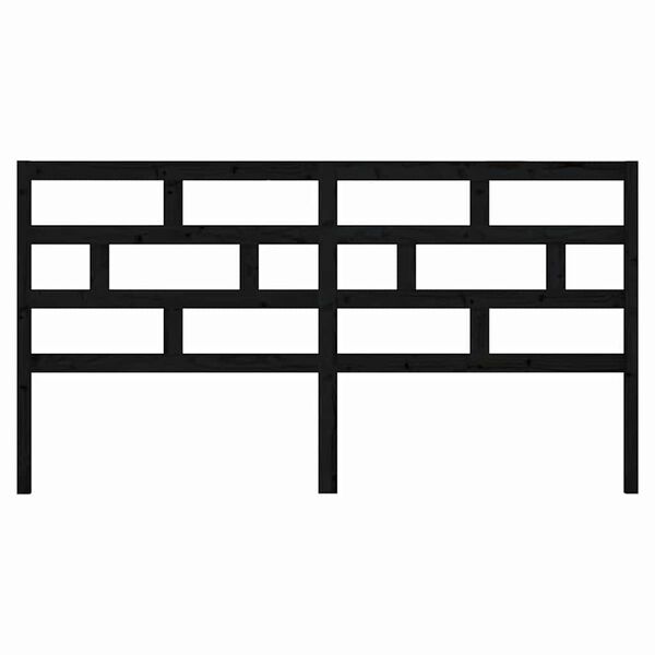 vidaXL Testiera per Letto Nera 206x4x100 cm in Legno Massello di Pino