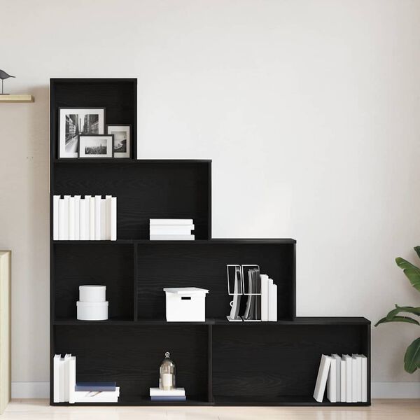 vidaXL Armadio per Libri Rovere Nero 155 x 24 x 160 cm