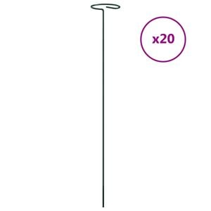 vidaXL Supporti per Piante da Giardino 20 pz Verde Scuro 40 cm Acciaio