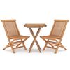 vidaXL Set da Pranzo per Giardino 3 pz in Legno Massello di Teak