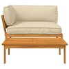 vidaXL Set di divani con cuscino 2 pcs Beige Legno di Acacia Massello