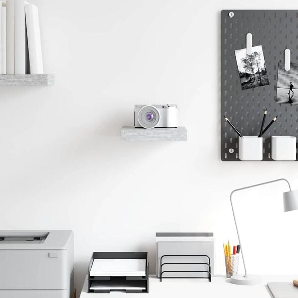 vidaXL Scaffale a Parete Grigio Cemento 23x23,5x3,8 cm in MDF