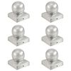 vidaXL Tappi per Pali 6 pz Estremit&agrave; a Globo Metallo Zincato 71x71 mm