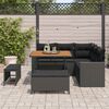 vidaXL Set Divano da Giardino con cuscino 9 pcs Nero polyrattan