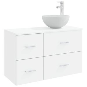vidaXL Set di mobili per il bagno 2 pz Bianco Legno ingegnerizzato