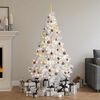 vidaXL Set Albero Natale Artificiale a Metà LED Palline Bianco 180cm
