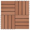 vidaXL Piastrella per Decking 11 pcs Marrone Chiaro 30 x 30 cm WPC