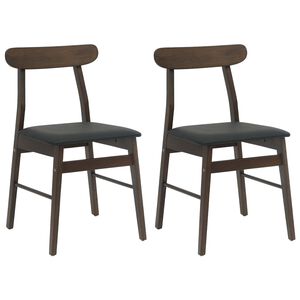 vidaXL Sedia da pranzo 2 pcs Marrone scuro e Nero