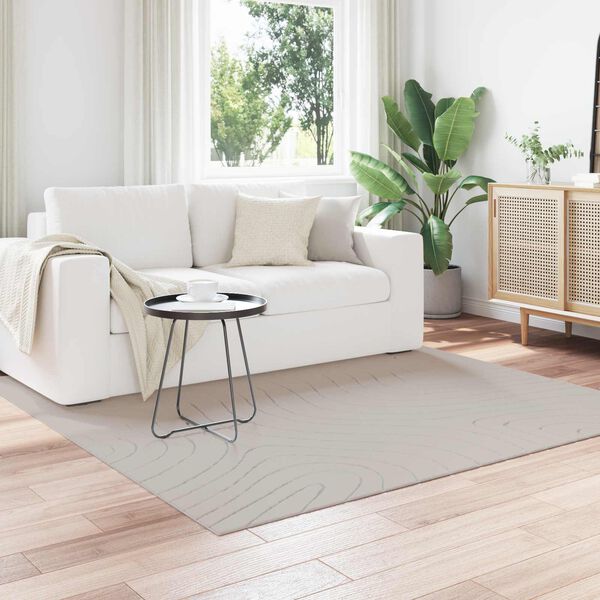 vidaXL Tappeti per area Quadrato HUARTE Crema 200 x 200 cm Poliestere