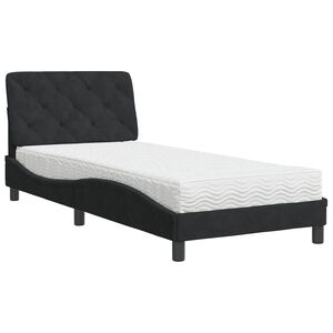 vidaXL Letto con Materasso Nero 80x200 cm in Velluto
