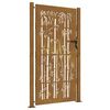 vidaXL Cancello da giardino 100x200 cm in acciaio corten e design in bamb&ugrave;
