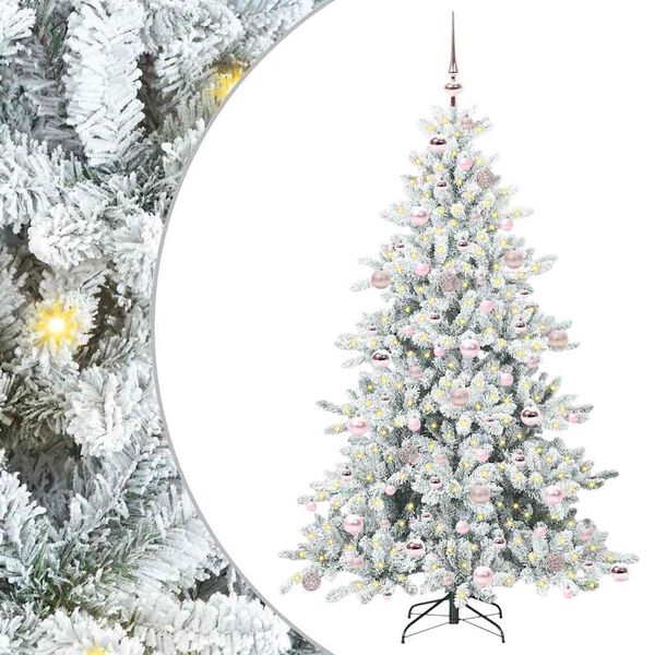 vidaXL Albero di Natale Artificiale con Rami Pieghevoli Bianco 180 cm