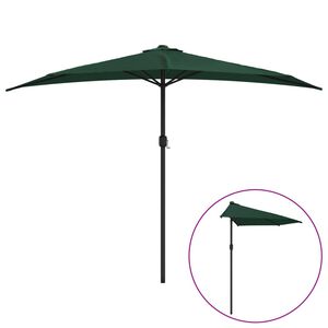 vidaXL Ombrellone da Balcone Palo in Alluminio Verde 300x155 cm a Met&agrave;