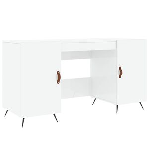 vidaXL Scrivania Bianco Lucido 140x50x75 cm in Legno Multistrato